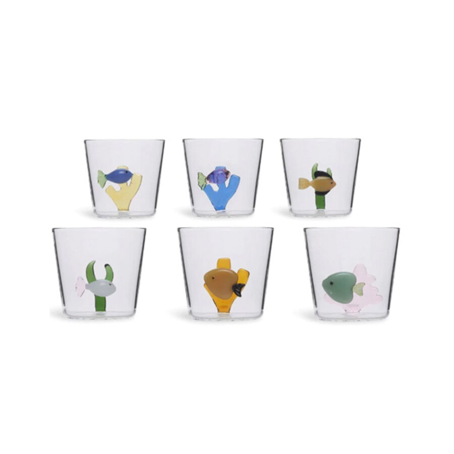 Glas Marine Garden glas 35 cl gele vis met amber zeewier-2