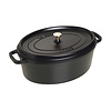 Ovale cocotte gietijzer Staub 37 cm  8 L mat zwart