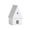 Peperkoeken huisje wit porselein - hoogte 13,5 cm