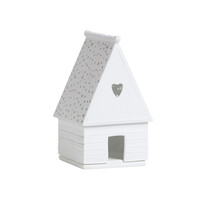 Peperkoeken huisje wit porselein - hoogte 13,5 cm