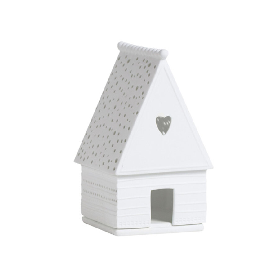 Peperkoeken huisje wit porselein - hoogte 13,5 cm-1