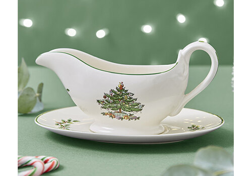  Spode Sauskom op schotel Christmas Tree faïence 31 cl 