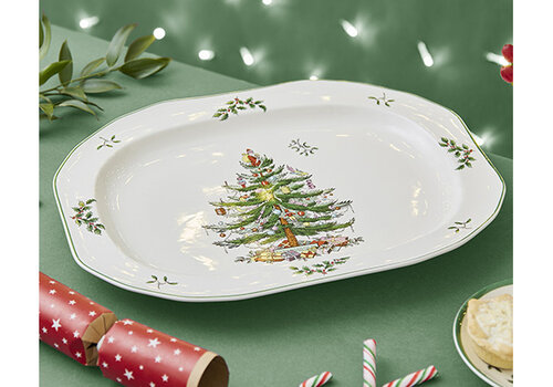  Spode Ovale schotel Christmas Tree faïence 35 cm 