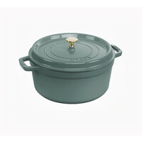 thumb-Ronde cocotte eucalyptus 24 cm gietijzer met deksel-1