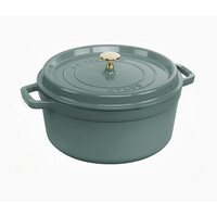 thumb-Ronde cocotte eucalyptus 28 cm gietijzer met deksel-1