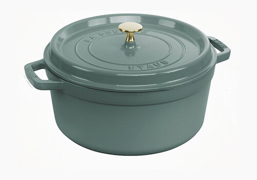  Staub Ronde cocotte eucalyptus 28 cm gietijzer met deksel 