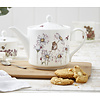 Royal Worcester  Theepot Wrendale met bloempjes en muisje porselein