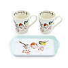 Royal Worcester  Dienblad met 2 kleine bekers Wrendale One Snowy Day