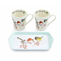 thumb-Dienblad met 2 kleine bekers Wrendale One Snowy Day-1