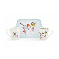 thumb-Dienblad met 2 kleine bekers Wrendale One Snowy Day-2