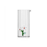Kruik Christmas Flowers witte bloemen Optic glas