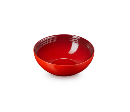  Le Creuset Serveerbowl / Slakom keramiek rood kersenrood 24 cm 2,2 liter 