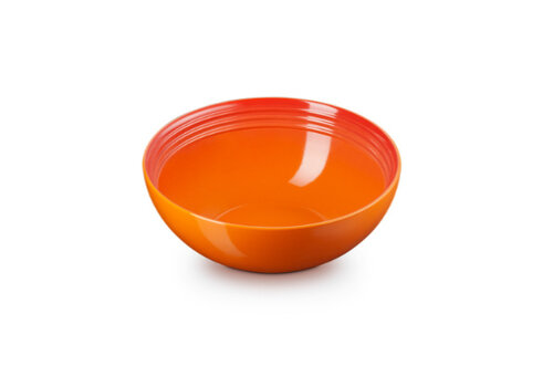  Le Creuset Serveerbowl / Slakom keramiek oranje volcanique  24 cm 2,2 liter 