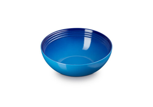  Le Creuset Serveerbowl / Slakom keramiek azuur blauw  24 cm  2,2 liter 