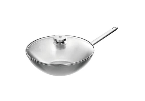  Zwilling Plus Wok 30 cm roestvrij staal met glasdeksel 