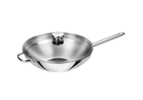  Zwilling Plus Wok 32 cm roestvrij staal met glasdeksel 