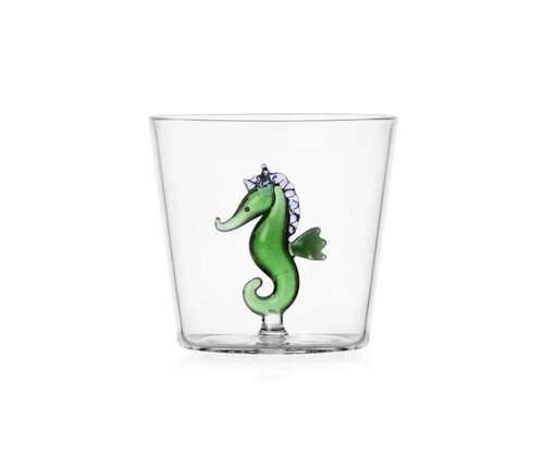 Ichendorf Milano Beker / Waterglas zeepaardje glas groen   Ichendorf Milano Beker / Waterglas zeepaardje glas groen