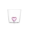 Beker / Waterglas hartje roos Cuore