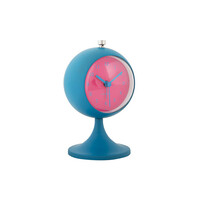 thumb-Wekker/ Klok Funky Retro blauw-1