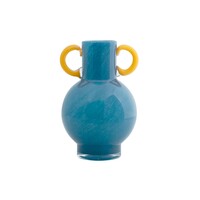 thumb-Vaas Fiesta glas blauw geel - hoogte 23,5 cm-1