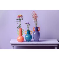 thumb-Vaas Fiesta glas blauw geel - hoogte 23,5 cm-2