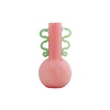 Present Time Vaas Fiesta glas roze lichtgroen - hoogte 28,5 cm
