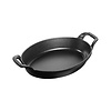 Staub Ovale ovenschaal 24 cm gietijzer zwart met 2 handvatten