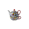 C&T Kleurrijke tea-for-one in Mondriaanstijl