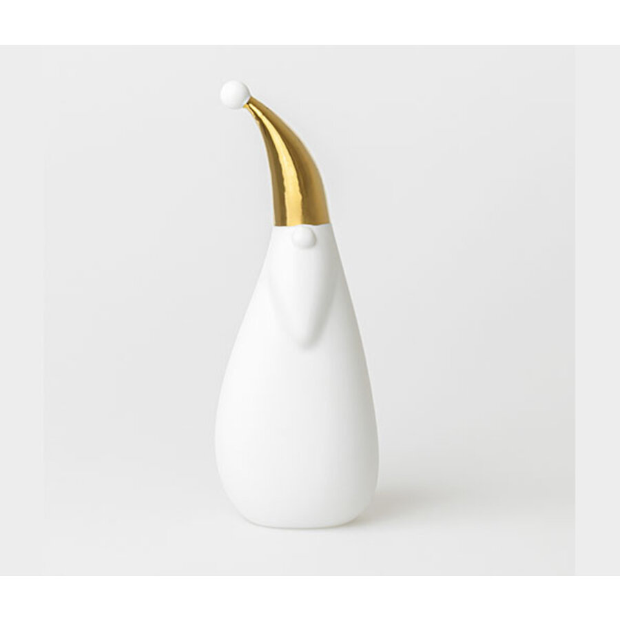 Santa Claus 30 cm porselein wit - goud-1