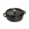 Lage ronde cocotte zwart 26 cm 4 liter