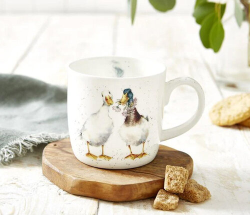  Royal Worcester  Beker met oor Wrendale 31 cl eenden - Duck Love 