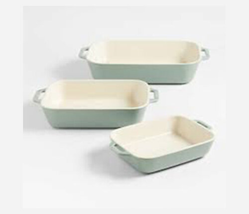  Staub Set 3 ovenschalen keramiek eucalyptus lichtgroen 20, 27 en 34 cm 