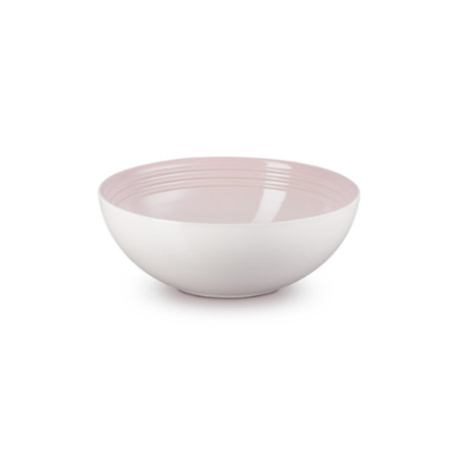 Serveerbowl / Slakom keramiek  shell roos  24 cm 2,2 liter-1
