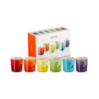 Set 6 bekers mokken keramiek 35 cl diverse kleuren