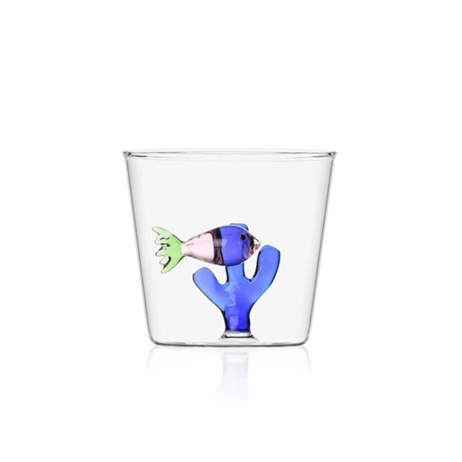 Beker roze vis met groene staart en blauw koraal Marine Garden-1