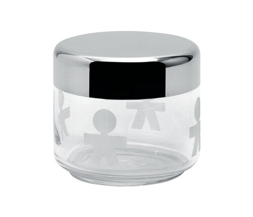  Alessi Voorraaddoos glas - deksel roestvrij staal King Kong Girotondo 50 cl 