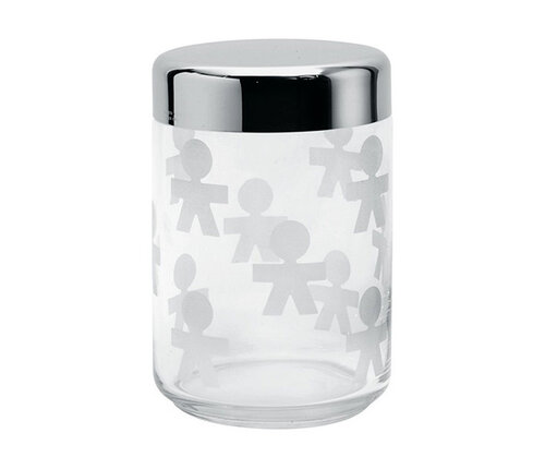  Alessi Voorraadddoos glas - deksel roestvrij staal King Kong Girotondo 100 cl 