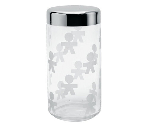  Alessi Voorraaddoos glas - deksel roestvrij staal Girotondo King Kong 150 cl 