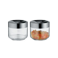 thumb-Voorraaddoos / Keuken Box Julieta 50 cl glas en roestvrij staal-1