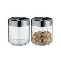 thumb-Voorraaddoos / Keuken Box Julieta 75 cl glas en roestvrij staal-1