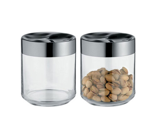  Alessi Voorraaddoos / Keuken Box  Julieta 75 cl glas en roestvrij staal 
