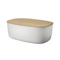 Brooddoos 34 cm lichtgrijs melamine - bambou deksel