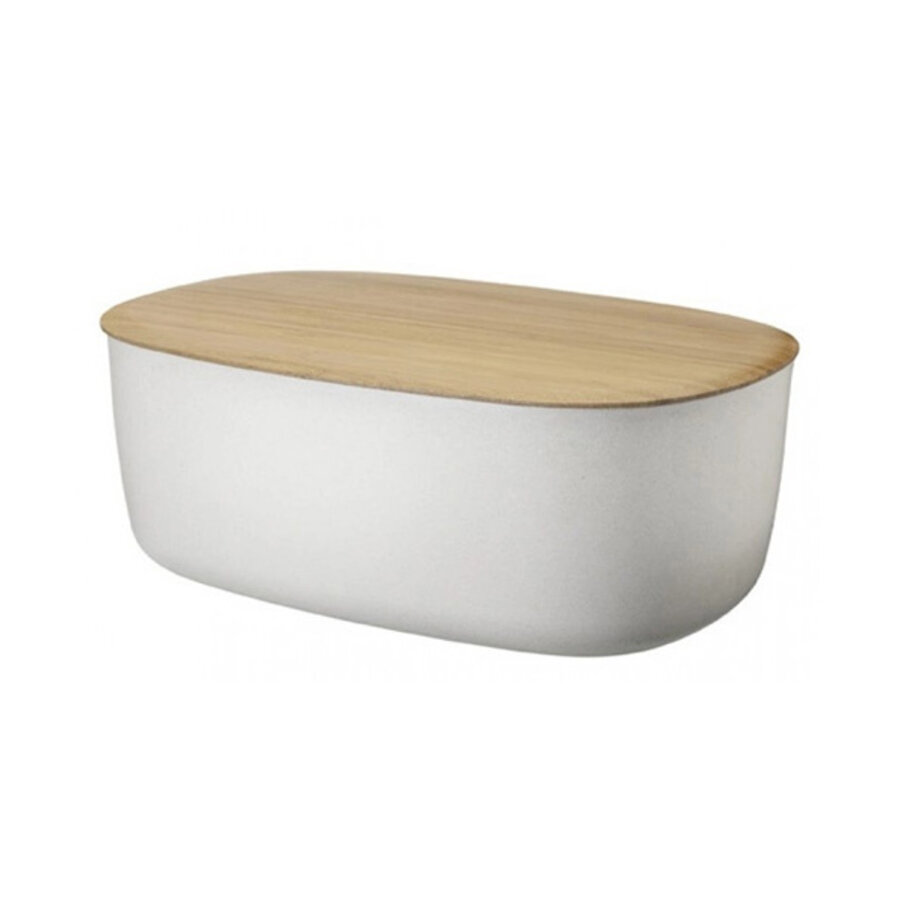Brooddoos 34 cm lichtgrijs melamine - bambou deksel-1