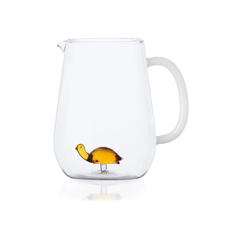 Kruik Animal Farm schildpad amber wit handvat-1