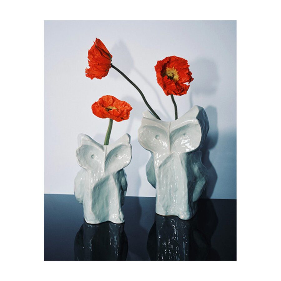 Vaas Uil 30 cm lichtblauw door Marni - After Midnight-2