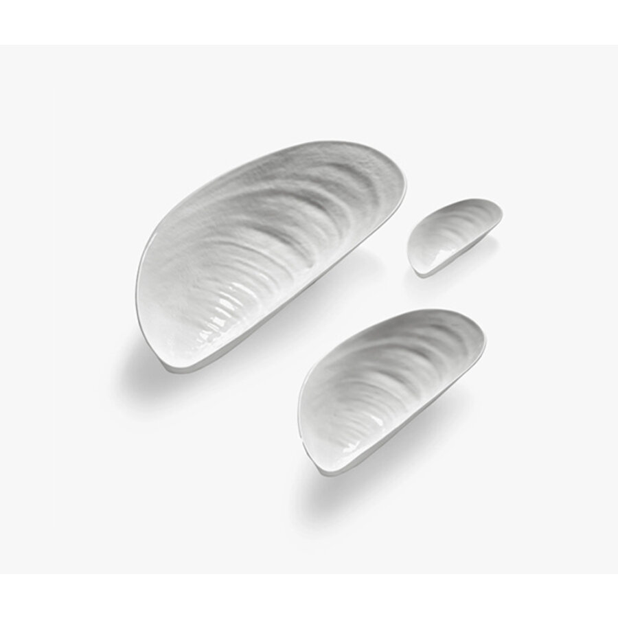 Schaal Mossel wit porselein 30x14 cm Les Objets Mouleversants - Wouters & Hendrix-3