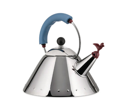  Alessi Fluitketel / Waterketel Michael Graves blauw 