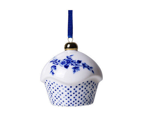 Heinen Delfs Blauw Kerstornament cupcake   Heinen Delfs Blauw Kerstornament cupcake