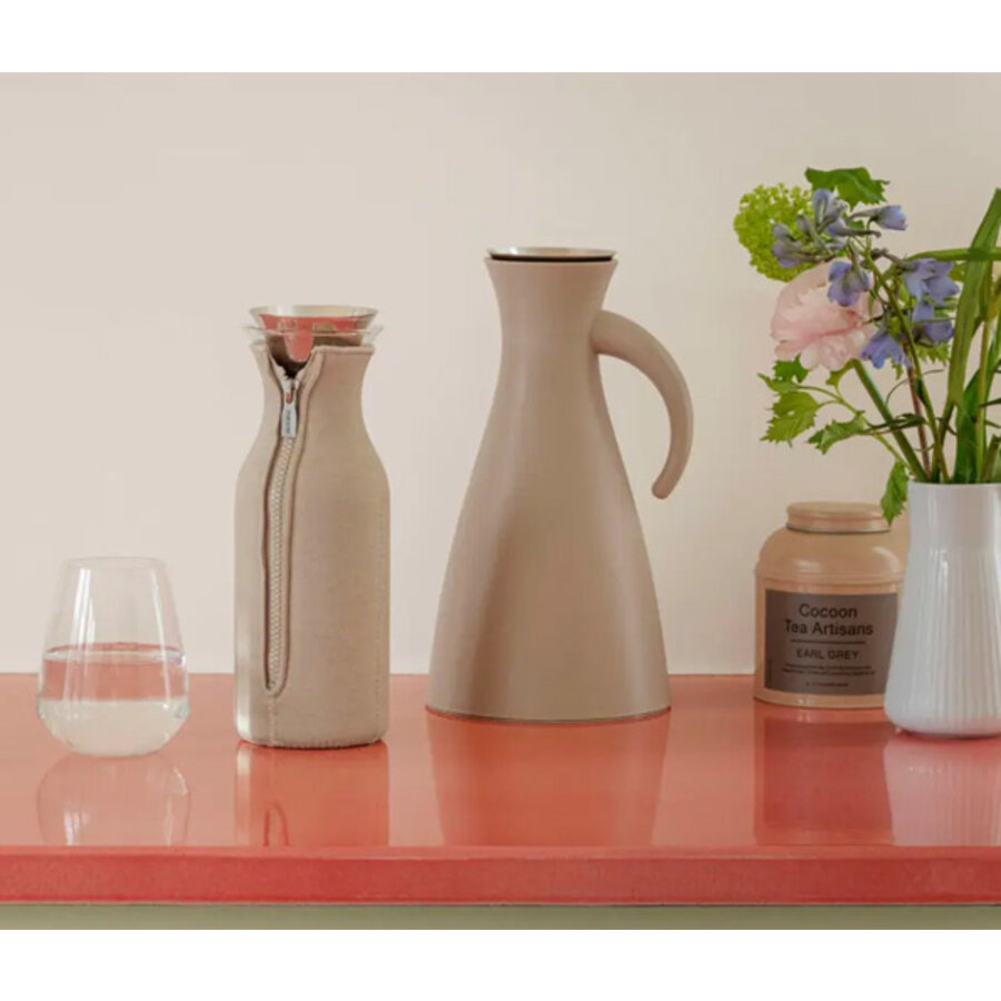 Fridge carafe 1 L  bruin Caramel geweven hoesje-2