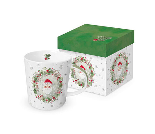  PPD - Paperproducts Design Beker porselein 35 cl Kerstman in Kerstkrans 
